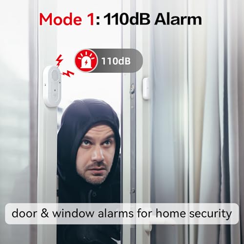 Sanjie Door Window Alarm Sensors, 5 Pack, 125dB, Volume Control - color: White