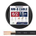 6/2 Wire with Ground - 15FT 6 Gauge NM-B Non-Metallic Sheathed Cable 100% Pure Copper 6 AWG 2 Conductor Residential Indoor Wire for Outlets, Switches, Other Loads and Lighting Wiring Projects etc. - size: 15FT, style: 6AWG/2