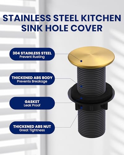 Kitchen Sink Hole Cover, Gold Faucet Hole Cover - color: Gold