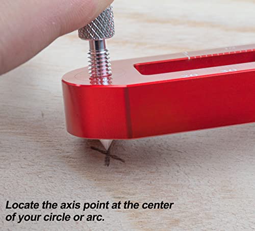 Woodworking Compass Scriber, Portable Aluminum Alloy Woodworking Compass Tool, Adjustable Metric/Inch Arc Drawing Ruler Circle Drawing Ruler Marking Gauge Circle Marking Tool (mini) - style: Pocket Compass - 1" – 7" Range