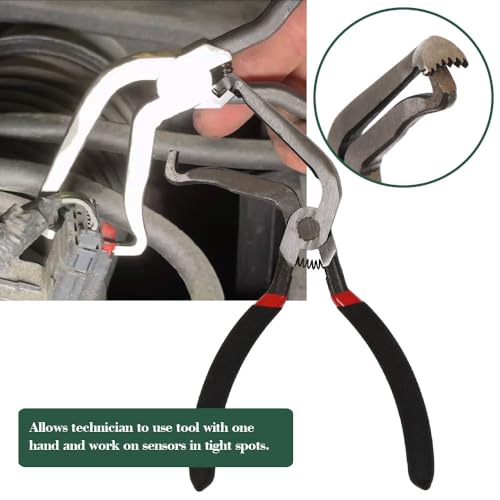Electrical Disconnect Pliers, Electrical Connector Pliers for Cars 60 Degree Bend, Fuel Line Tools with Anti-Slip Grip, Fuel Line Disconnect Tool for Air Flow Sensors Fuel Injectors - size: 60 Degree Bent Nose