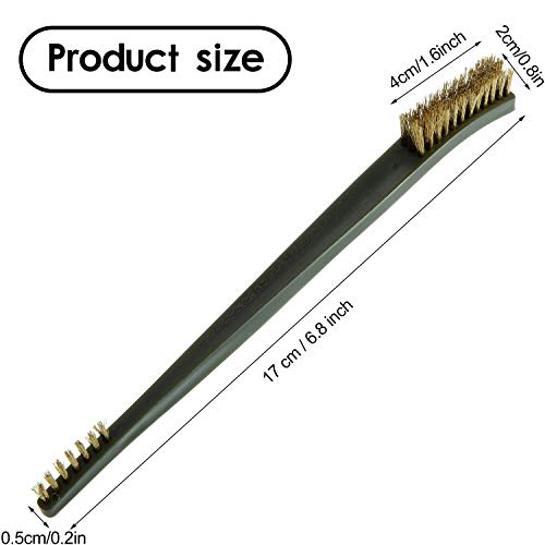 Patelai 9 Pcs Mini Wire Brush Set,Small Metal Cleaning Brushes