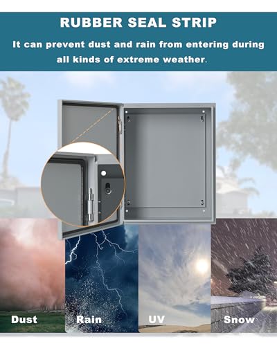 Waterproof Electrical Enclosure 12 x 12 x 6'', Outdoor Electrical Box Weatherproof, Electrical Junction Box with Reinforced Lock - size: 12 x 12 x 6''