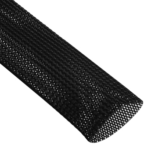 uxcell Expandable Sleeving, 1 1/2-inch 25ft Cable Sleeve, Black - color: Black, size: 1 1/2-inch x 25ft