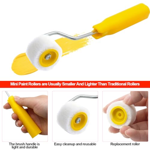 4/5" Paint Roller Set, Small Brush for Trim, Edges & Corners