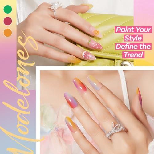modelones Gel Nail Polish Set Jelly Glitter 32PCS 28Colors Nude Pink White - color: A2-Gloss Veil