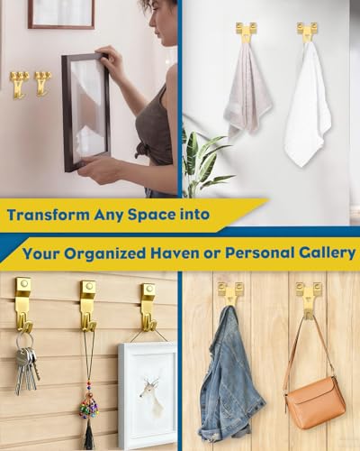 Uniclife 330 Pcs Heavy Duty Picture Hanging Kit, Picture Hanging Hooks,Gold - style: Gold