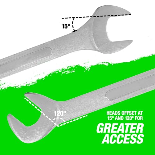 OEMTOOLS 6-PC SAE Jumbo Angle Head Combination Wrench Set 1-3/8" to 2" - style: 6 Pc SAE Angle Head