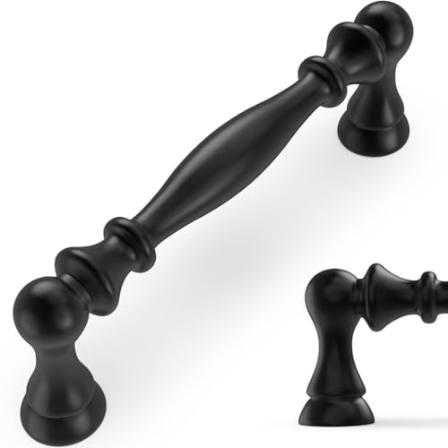 10 Pack 3-3/4 Inch(96mm) Kitchen Cabinet Handles Matte Black Cabinet Pulls Zinc Alloy Drawer Pulls Solid Kitchen Hardware - color: Matte Black, size: 3-3/4'' Hole Center(96mm)