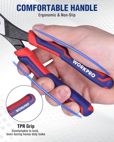 WORKPRO 8.5 Inch Slip Joint Pliers, Heavy-Duty Carbon Steel Plier Tools