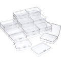 SATINIOR 24 Packs Small Clear Plastic Beads Storage Containers Box with Hinged Lid for Storage of Small Items, Crafts, Jewelry, Hardware(4.5 x 3.3 x 1.2 in) - size: 4.4 x 3.3 x1.2 in
