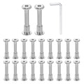 HARFINGTON 20 Set M6x45mm Hex Drive Socket Cap Bolt and M6x10mm Nuts with M4 Hex Wrench, Furniture Connector Bolts and Screws for Furniture Countersunk Belt, Silver - size: M6x45mm, M6x10mm