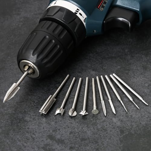 11Pcs Wood Carving Drill Bits Set for Dremel Rotary Tool Engraving Bits - style: 【11 PCS】11 Shapes