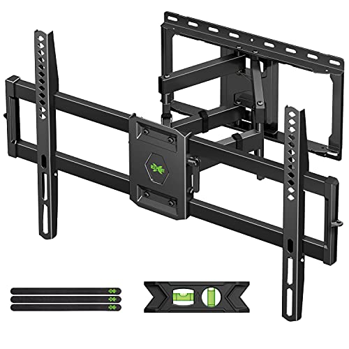 USX Mount Full Motion TV Wall Mount for Most 42-90 inch Flat Screen/LED/4K, TV Mount Bracket Dual Swivel Articulating Tilt 6 Arms, Max 16" Wood Studs, VESA 600x400mm, Holds up to 132lbs - size: For 42" to 90" TVs