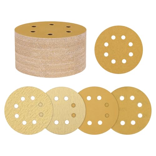 50Pcs Sanding Disc Kit 5In 60/80/120/150/220Grit 8 Hole - size: 60/80/120/150/220 Grit