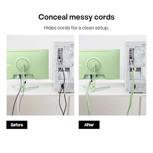 Pixio 10FT Tubing Cable Sleeve – Mint Green 1/2 inch Flexible Cable Management Sleeve for PC, Gaming, TV & Office, Wire Organizer for Desk Cable Cleanup - color: Mint Green