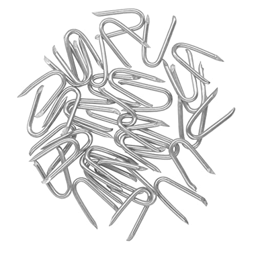Steel Wire Fencing Staples (200 pcs), Galvanized U-Shaped Fasteners Nails