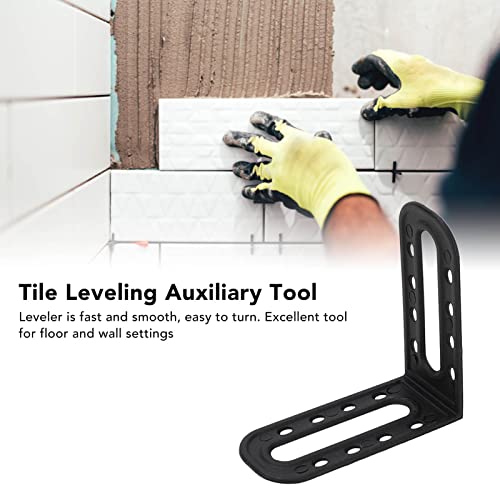 Professional Tile Leveling Spacer Kit, 90 Degree Angle, ABS Material, Black, 25 Pieces, for Floor and Wall Installation