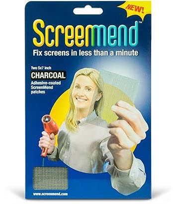Screenmend 2 Set Window Screen Repair Kit - 5''x7'' Patch Charcoal (2 Patches)