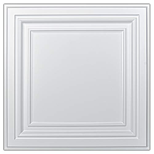 Art3d PVC Ceiling Tiles, 3D Plastic Sheet in White, 2 x 2 ft, 12-Pack - color: White 1, size: 24"x24"