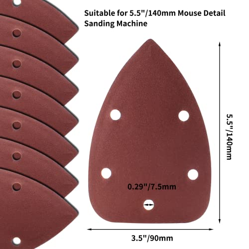 25 Pcs Mouse Detail Sander Sandpaper, 180 Grit, 5 Hole - size: 180 Grit - 25 Pcs
