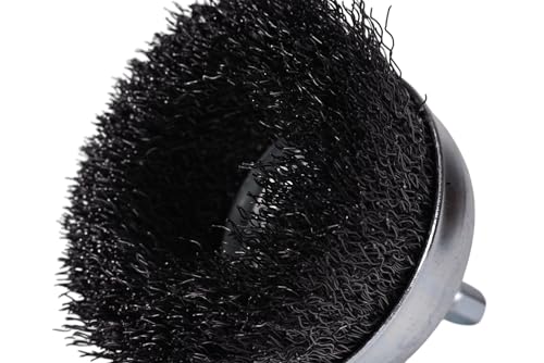 Century Drill & Tool 76221 Drill Cup Wire Brush, 2-3/4" Coarse & Crimped | 1/4" shank, 0." wire diameter, cuts steel & metal, heat and rust resistant coating - size: 2-3/4-Inch Coarse