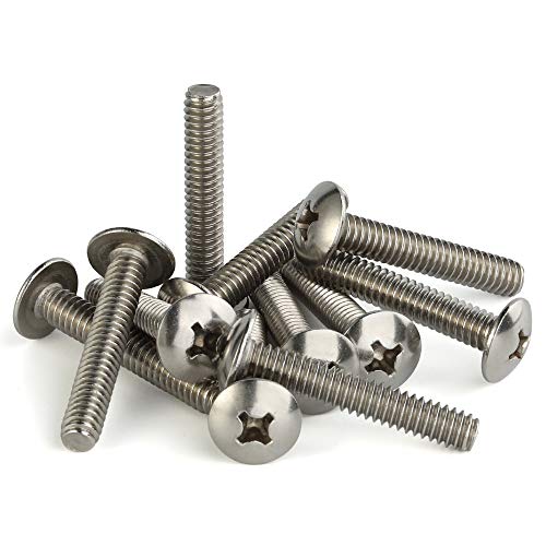 Mellewell #8-32 x 2" Truss Head Machine Screws, Full Thread, 18-8 Stainless Steel, Quantity 50 - color: Silver, size: #8-32 x 2"