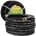 Beitopamz Garden Hose 75 ft x 5/8 in Heavy Duty Water Hose, Flexible and Durable, Lightweight Rubber Hybrid Hose, Leak-Free Connections, Male to Female 3/4'' Brass Fittings for Patio, Lawn, Black - size: 75ft Male to Female