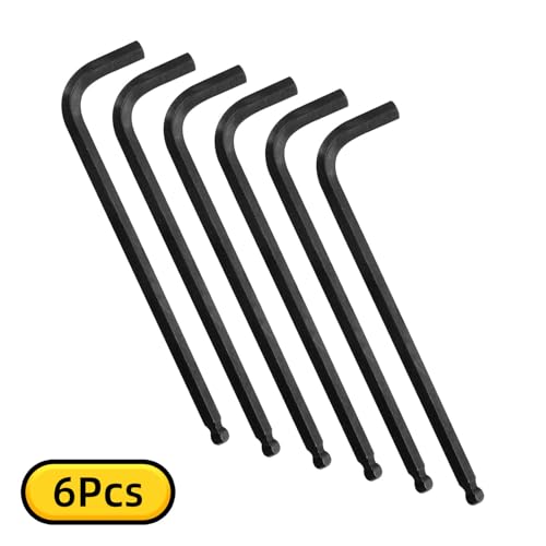 5mm Allen Wrench Set with Ball End Hex Key 6PCS Metric Size - size: 5.00 mm, style: Extra Long