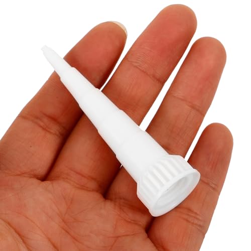 SOLUSTRE 4-Pack Caulking Nozzles Cone Tips 2.55X0.70 Inch for Precise Glue Dispensing and Caulk Finishing Tools Compatible with Standard Caulk Tubes