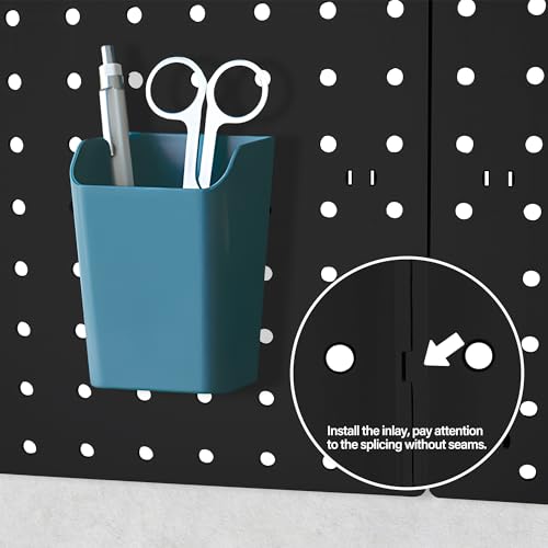 Peg Board, 6Pcs Pegboard Wall Organizer Panels Black Pegboard Wall Mount, ABS Pegboard for Home, Craft Room, Garage, Kitchen, Workshop, Tool Organization, 10 * 10in Peg Boards. (No Hooks and Bins). - size: Black Peg Board- 6Pcs