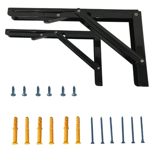 Folding Shelf Brackets 18 inch,Folding Brackets Heavy Duty Max.Load 410lb,DIY Space Saving Wall Mounted Folding Table,Pack of 2 - size: 18 Inch
