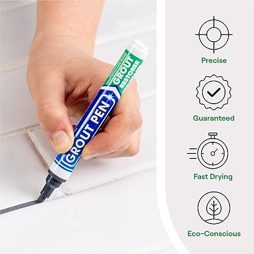 Grout Pen Dark Grey Tile Grout Paint Marker - Narrow 5mm Tip (7mL) - 3 Pack - style: Dark Grey