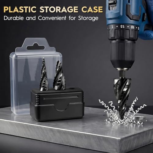 3PCS Titanium Step Drill Bit - Four Spiral Flute HSS Step Bit Set - color: 3PCS Four Spiral
