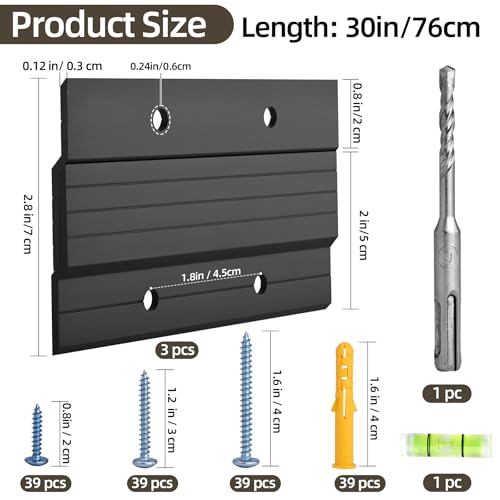 French Cleat Hanger 30 Inch, 3 Pairs Heavy Duty Z Bar Clips, Up to 300 lbs - color: Black, size: (3 Pair) 30-inch