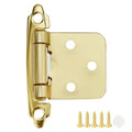 4 Pack 2 Pair Gold Cabinet Hinges, 1/2" Overlay Semi-Concealed Hinges - color: Gold, size: 1/2" Overlay