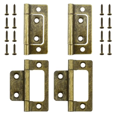 SDTC Tech 4-Pack Non-Mortise Door Hinges Bifold Butt Cabinet Hinges Bronze - color: Bronze