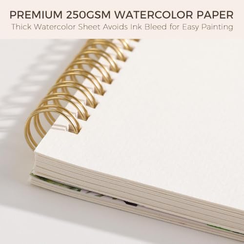 SKYDUE Watercolor Workbook for Beginners with 24 Paint Colors