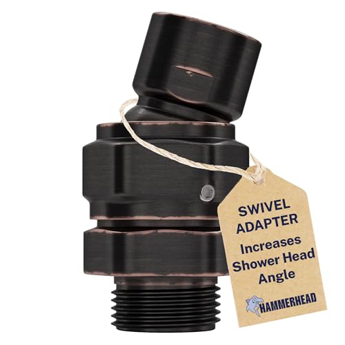 HammerHead Showers® Solid METAL Shower Head Swivel Ball Adapter Oil Rubbed Bronze | Adjustable Pivot Ball To Adjust Showerhead Angle | Universal Connector Joint Fits Fixed Hand Held Rain Shower Heads - color: Oil Rubbed Bronze