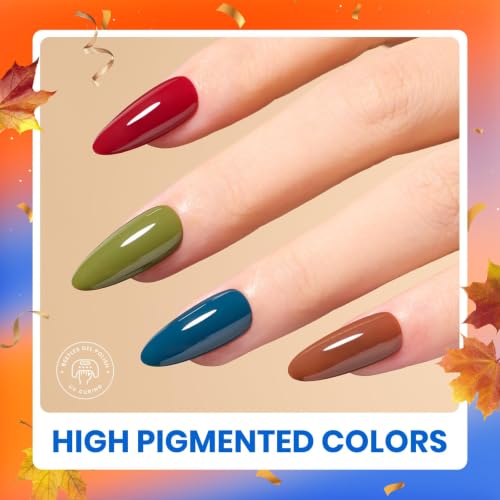 Beetles Fall Gel Nail Polish Colors Set - Red Yellow Cat Eye Gel Polish | 20 Colors Brown Green Soak Off Uv Manicure Kit with Base Glossy Matte Top Coat & Magnet Gift for Women - color: 0-0 Amber Twilight