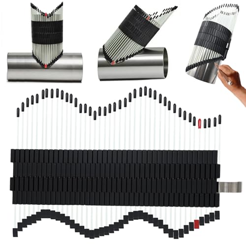 Multi Surface Pipe Profiling Tool, Pipe Cutting Template Multi Functional Shape Duplicator, Lightweight and Wear-Resistant Fiberglass Material for Tiles Floors DIY Pro Plumbing - size: 0-3" Pipes