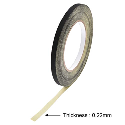 uxcell 8mm Acetate Cloth Tape for Laptop Electric Auto Guitar Repair High Temperature Adhesive Tape Black 30m/98.4Ft - size: 8mm