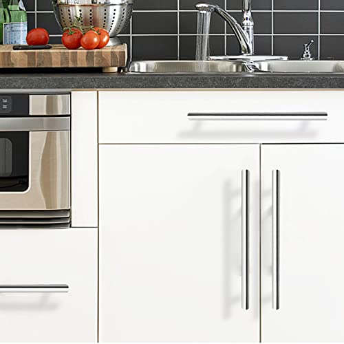Probrico 5 Pack| 3.5 Inch Euro Bar Cabinet Pull Polished Chrome Modern Cabinet Hardware, T Bar Kitchen Cabinet Handles Dresser Pulls, 3-1/2" Hole Centers - color: Polished Chrome, size: hole center 3-1/2"