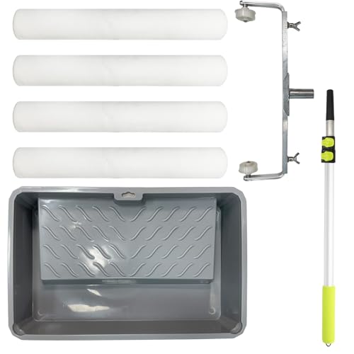 7 Pcs 18 Inch Paint Roller Kit, Microfiber Cover with Extension Pole