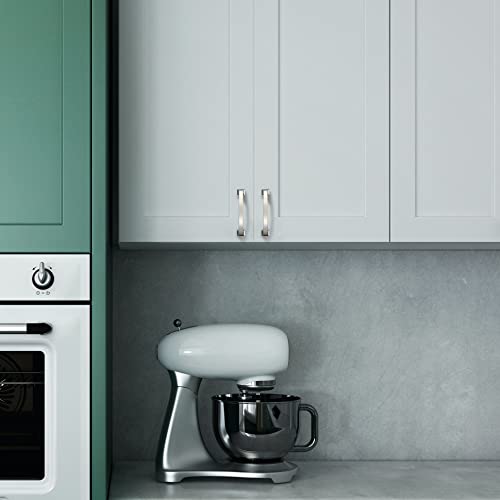 Amerdeco 10 Pack Brushed Satin Nickel 4 Inch(102mm) Hole Centers Kitchen Cabinet Pulls Cabinet Hardware Kitchen Handles for Cabinets Cupboard Handles Drawer Pulls ZH0009BSN - color: Brushed Satin Nickel, size: 4" hole center