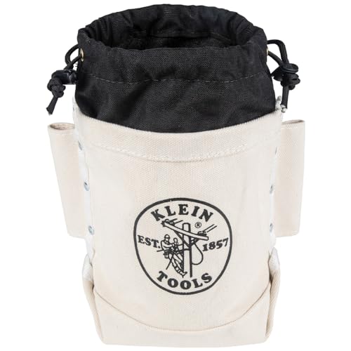 Klein Tools 5416TCP Tool Bag, Extra Tall Top Closing Bolt Bag with 3-Inch Drawstring, Heavy-Duty No. 4 Canvas, 5 x 12 x 9-Inch - size: Extra Tall