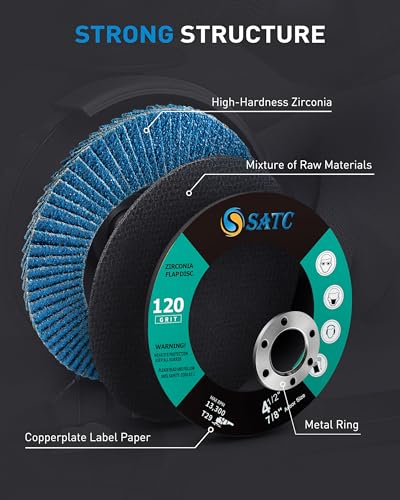 S SATC Flap Discs 120 Grit Grinding Wheel 4.5" x 7/8" Angle Grinder Sanding Disc Abrasive Grinding Disc Type 29（20 Pack） - style: 120 Grit
