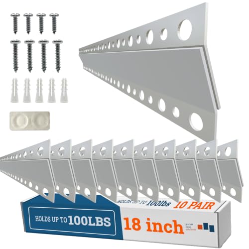 PHS French Cleat Hanger, 18 in, Holds 90 lb, 10 Pairs - size: 10 Pack