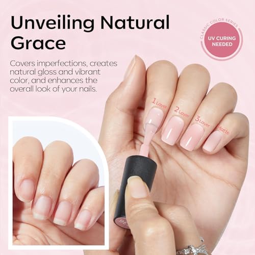 modelones French Tip Gel Nail Polish Set 2 Pcs 15ml Black and Milky Pink - color: A1-French Muse