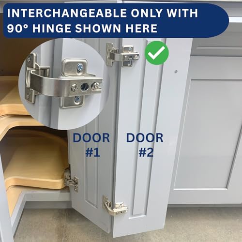 Burks 2 Pack Lazy Susan Hinge 90 Degree Pie Cut Bifold Cabinet Door Hinge Corner Cabinet Hinge